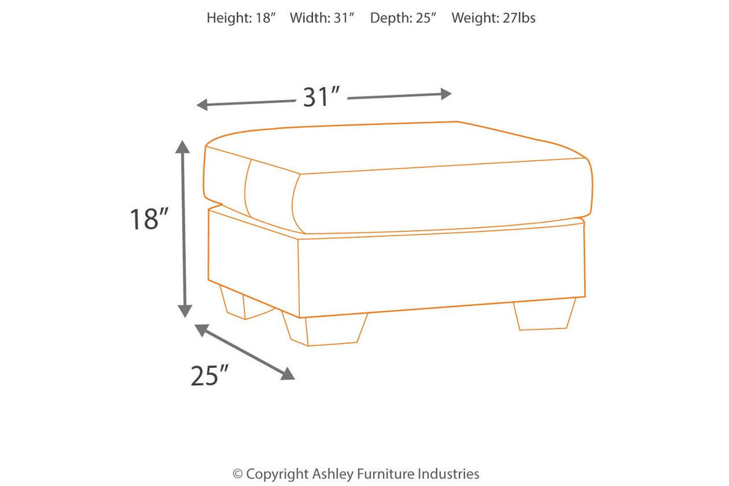 Darcy Cobblestone Ottoman - 7500514 - Gate Furniture