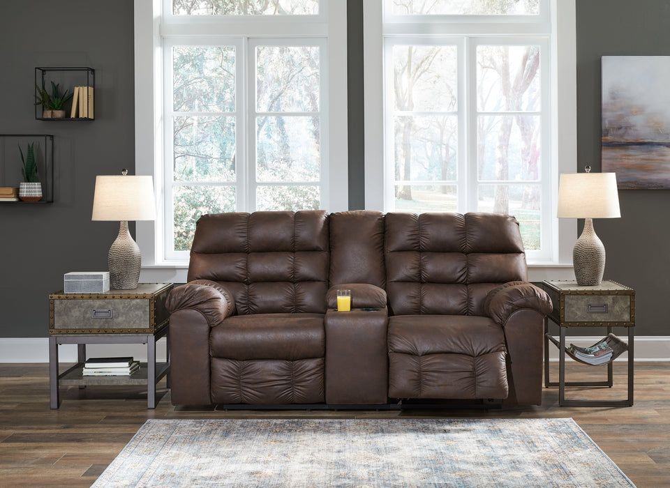 Derwin Reclining Loveseat with Console - 2840194 - In Stock Furniture