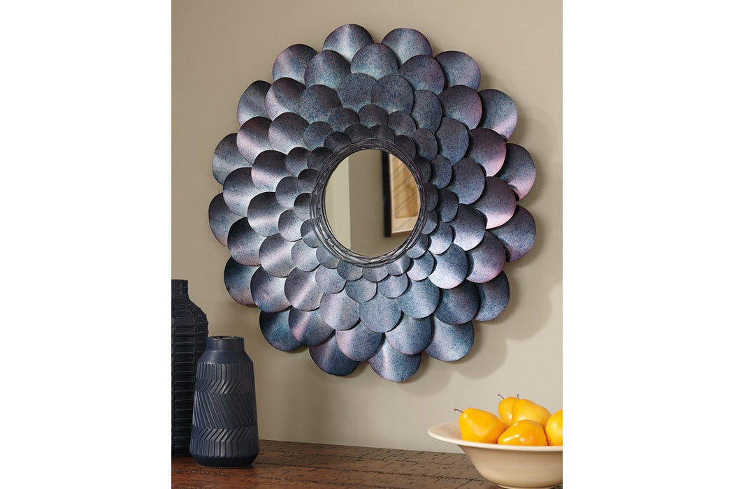 Deunoro Blue Accent Mirror - A8010061 - Gate Furniture