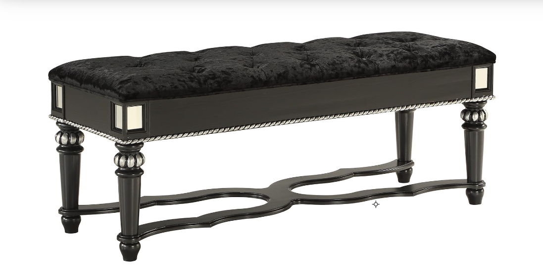 Diana Black Bench - DIANA-BLACK-BENCH - Gate Furniture