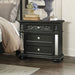 Diana Black Nightstand - DIANA-BLACK-NS W/USB - Gate Furniture