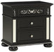 Diana Black Nightstand - DIANA-BLACK-NS W/USB - Gate Furniture