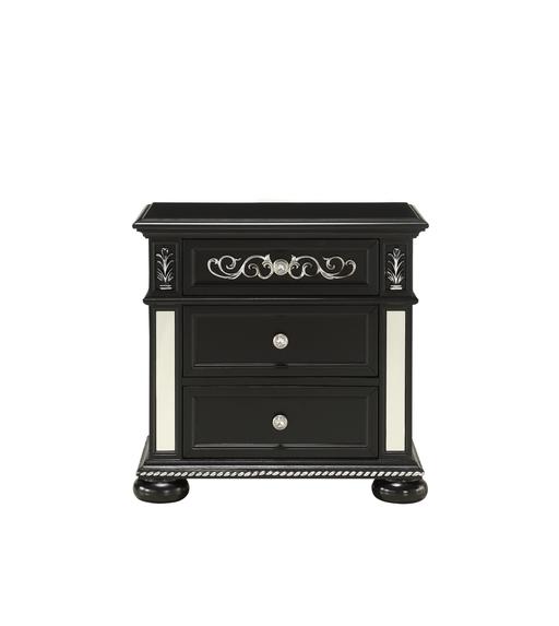 Diana Black Nightstand - DIANA-BLACK-NS W/USB - Gate Furniture