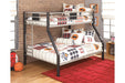 Dinsmore Black/Gray Twin over Full Bunk Bed - B106-56 - Gate Furniture