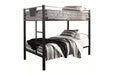 Dinsmore Black/Gray Twin over Twin Bunk Bed with Ladder - B106-59 - Gate Furniture