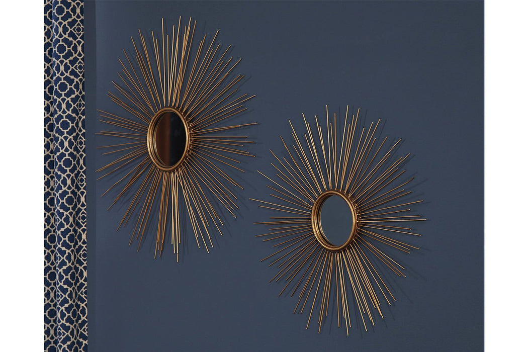 Doniel Antique Gold Finish Accent Mirror (Set of 2) - A8010054 - Gate Furniture