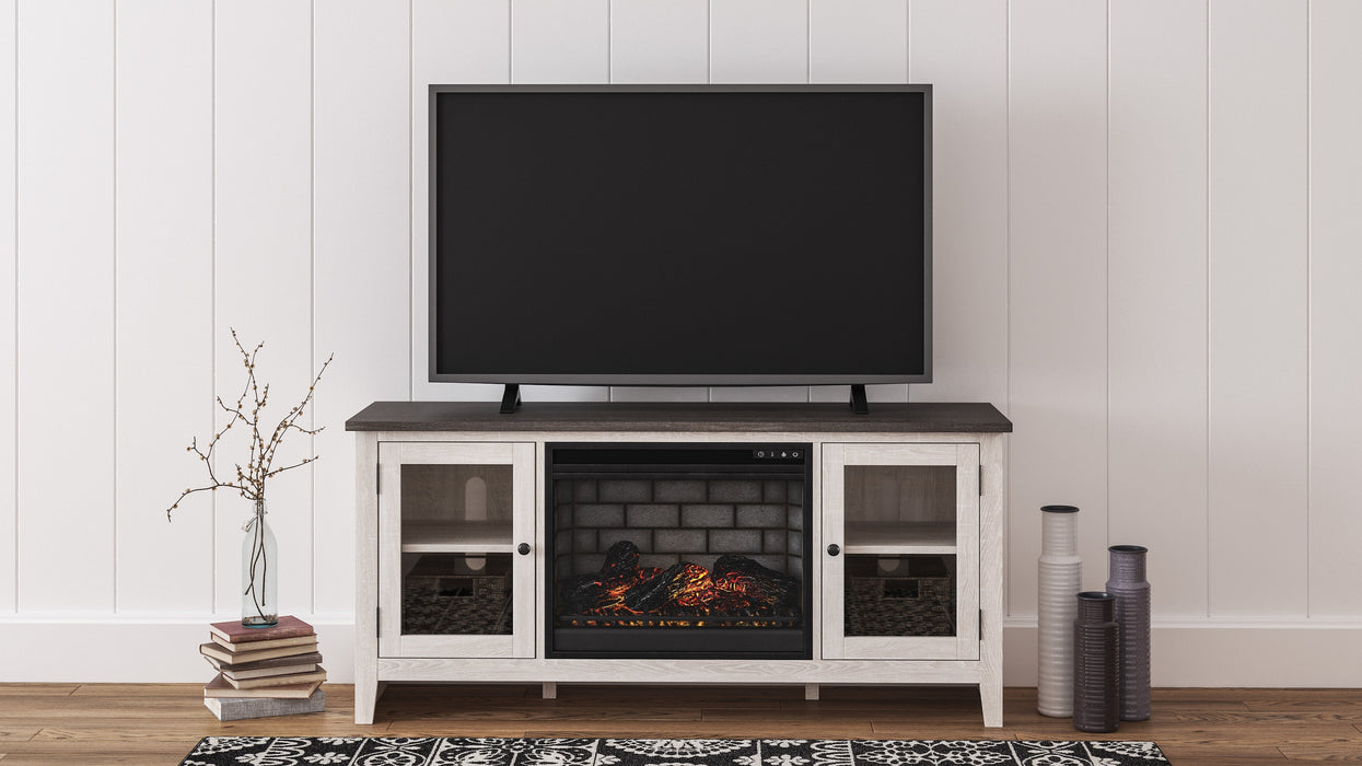 Dorrinson Two-tone Large TV Stand w/Fireplace Option - W287-68 - Gate Furniture