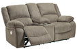 Draycoll Pewter Power Reclining Loveseat with Console - 7650596 - Gate Furniture