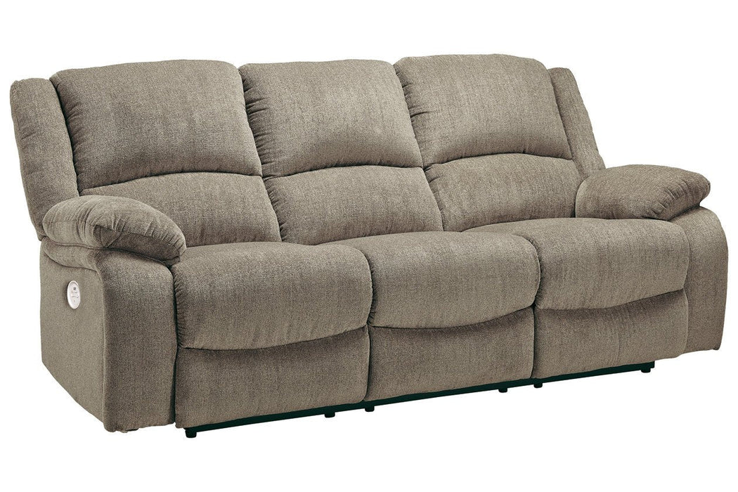 Draycoll Pewter Power Reclining Sofa - 7650587 - Gate Furniture