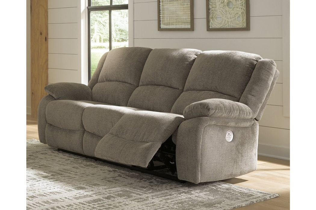 Draycoll Pewter Power Reclining Sofa - 7650587 - Gate Furniture