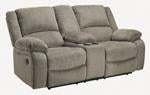 Draycoll Pewter Reclining Loveseat with Console - 7650594 - Gate Furniture