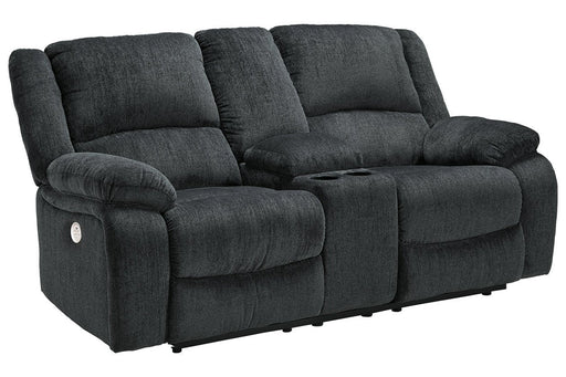 Draycoll Slate Power Reclining Loveseat with Console - 7650496 - Gate Furniture