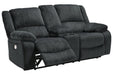 Draycoll Slate Power Reclining Loveseat with Console - 7650496 - Gate Furniture