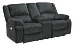 Draycoll Slate Power Reclining Loveseat with Console - 7650496 - Gate Furniture