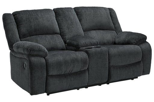 Draycoll Slate Reclining Loveseat with Console - 7650494 - Gate Furniture