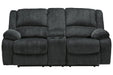 Draycoll Slate Reclining Loveseat with Console - 7650494 - Gate Furniture