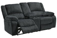 Draycoll Slate Reclining Loveseat with Console - 7650494 - Gate Furniture