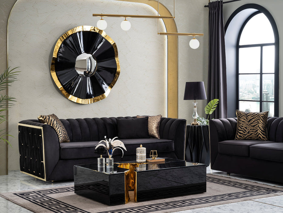 Dream Black Velvet Sofa & Loveseat - DREAMBLACK-SL - Gate Furniture