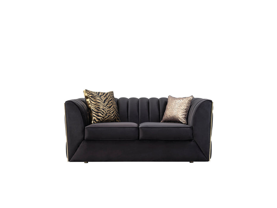 Dream Black Velvet Sofa & Loveseat - DREAMBLACK-SL - Gate Furniture