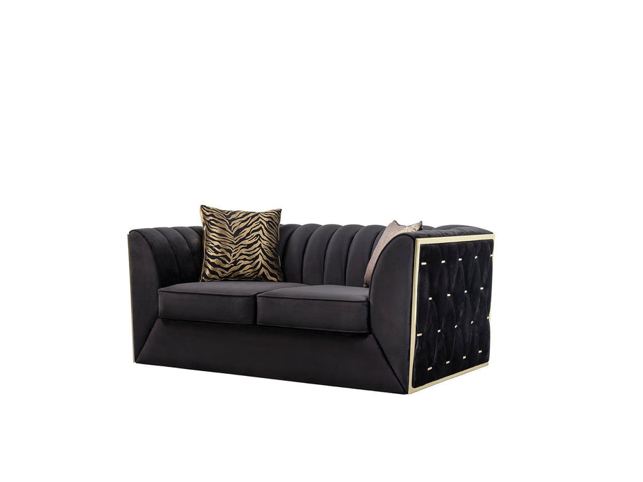 Dream Black Velvet Sofa & Loveseat - DREAMBLACK-SL - Gate Furniture