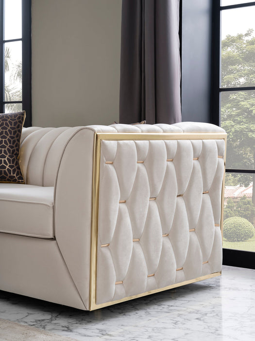 Dream Ivory Velvet Sofa & Loveseat - Gate Furniture