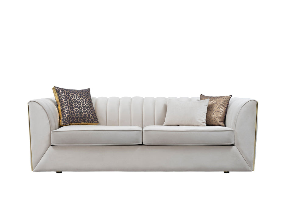 Dream Ivory Velvet Sofa & Loveseat - Gate Furniture