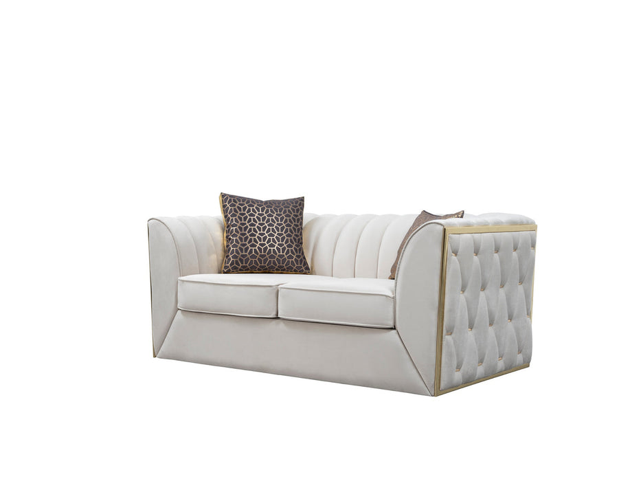 Dream Ivory Velvet Sofa & Loveseat - Gate Furniture