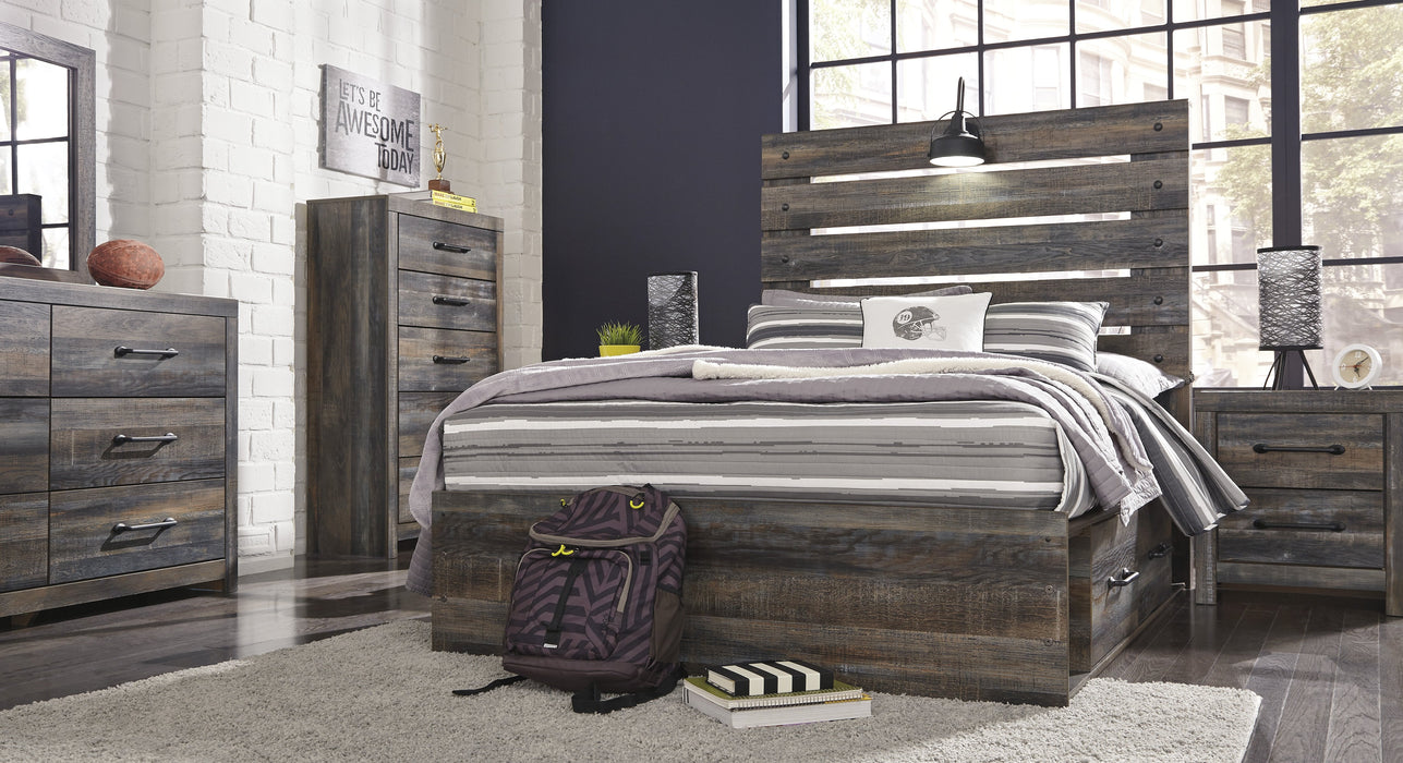 Drystan Brown Full Side Storage Platform Bed - Gate Furniture