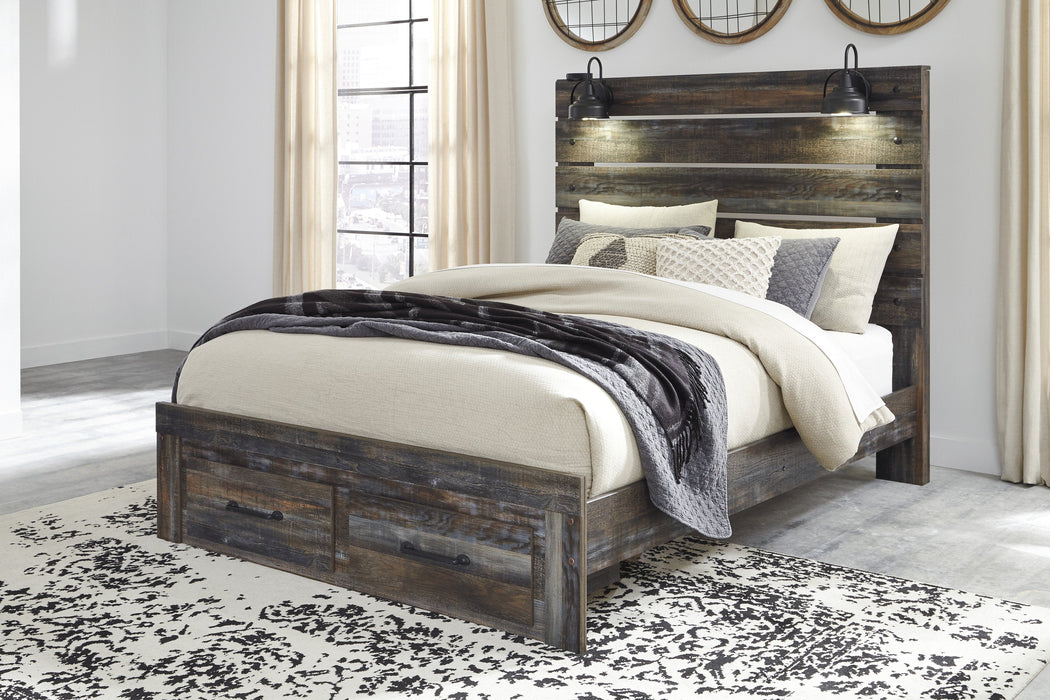 Drystan Brown Queen Footboard Storage Bed - Gate Furniture