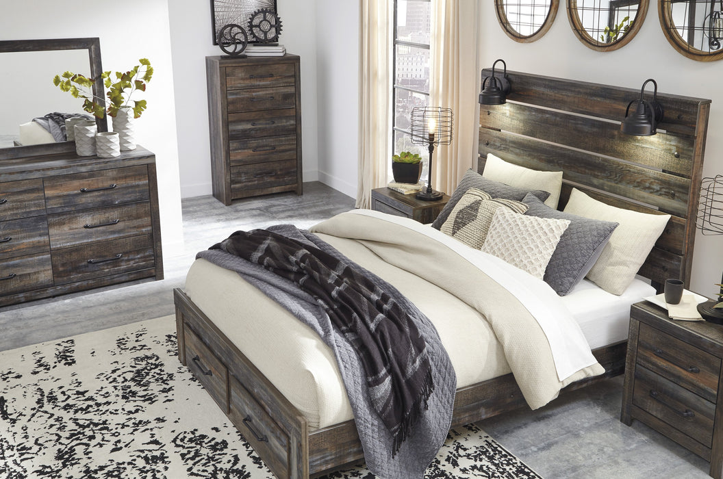 Drystan Brown Queen Footboard Storage Bed - Gate Furniture