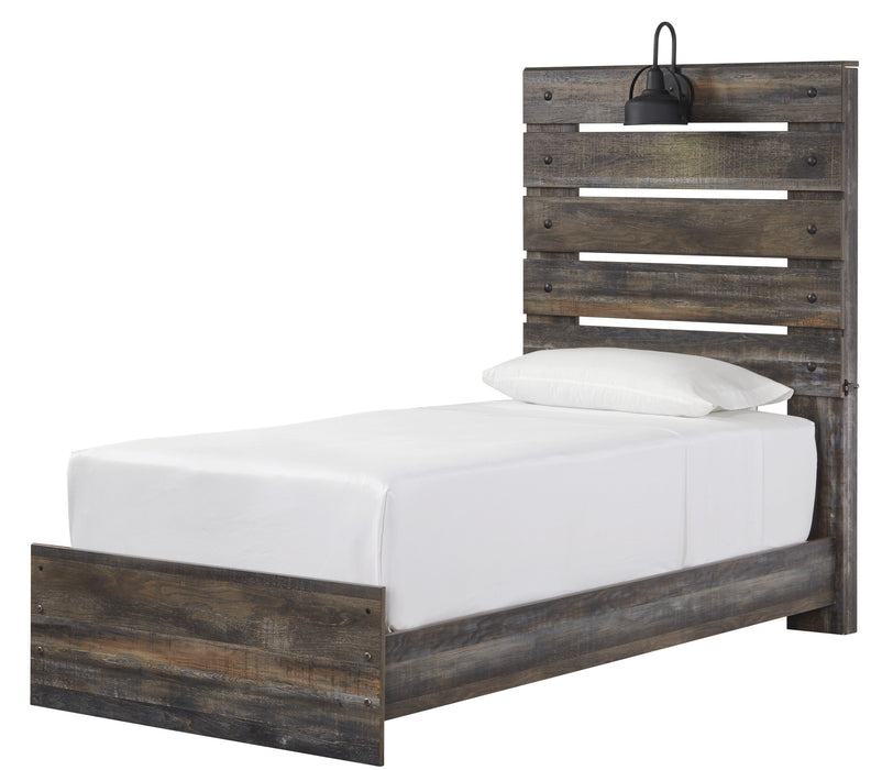 Drystan Brown Twin Panel Bed - Gate Furniture