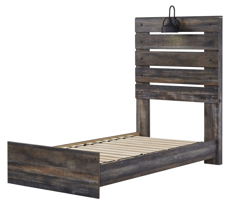 Drystan Brown Twin Panel Bed - Gate Furniture