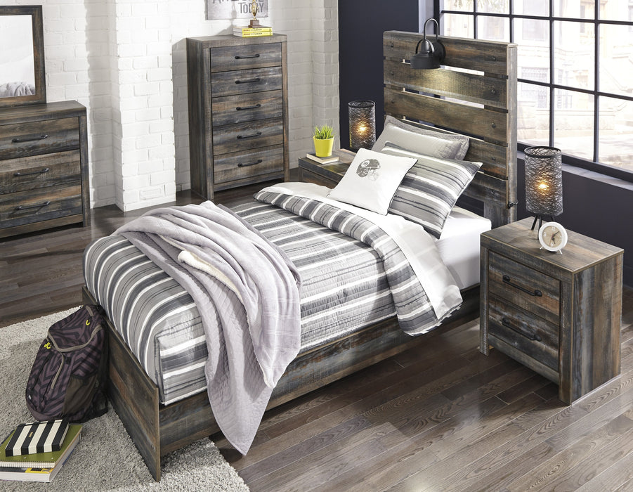 Drystan Brown Twin Panel Bed - Gate Furniture