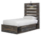 Drystan Brown Twin Side Storage Platform Bed - Gate Furniture