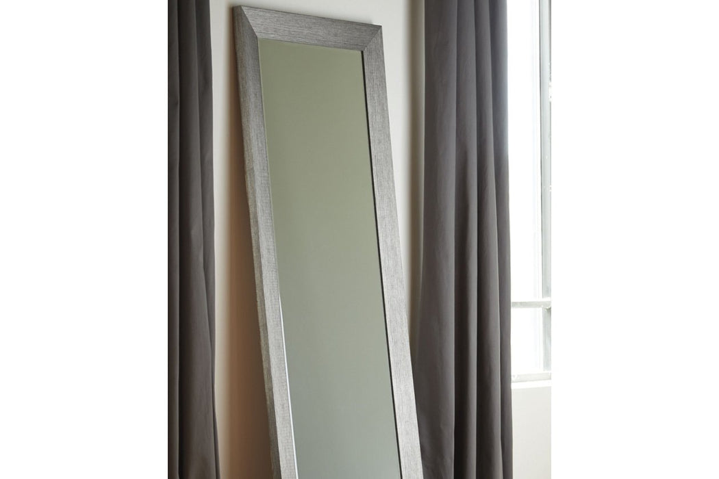 Duka Silver Finish Floor Mirror - A8010081 - Gate Furniture