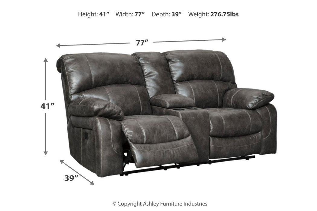 Dunwell Steel Power Reclining Loveseat with Console - 5160118 - Gate Furniture