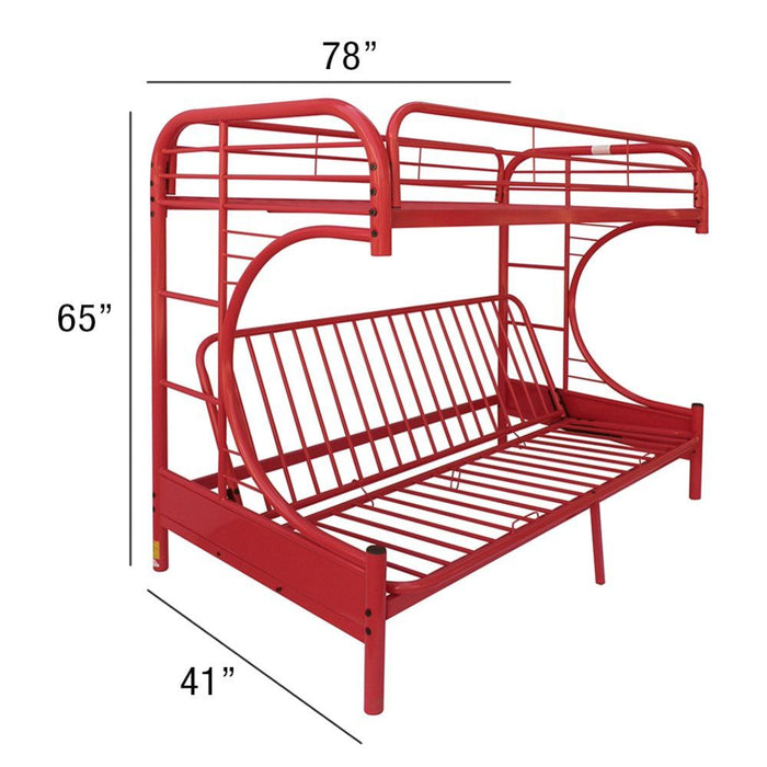 Eclipse Twin/Full/Futon Bunk Bed - 02091W-RD - In Stock Furniture