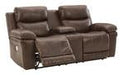 Edmar Chocolate Power Reclining Loveseat with Console - U6480518 - Gate Furniture