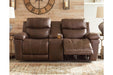 Edmar Chocolate Power Reclining Loveseat with Console - U6480518 - Gate Furniture