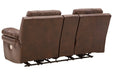 Edmar Chocolate Power Reclining Loveseat with Console - U6480518 - Gate Furniture