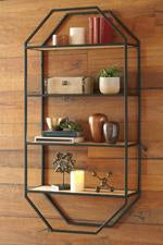 Elea Black/Natural Wall Shelf - A8010097 - Gate Furniture