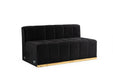 Elisha Black Velvet Double Chaise Sectional - Gate Furniture