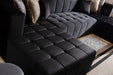 Elisha Black Velvet Double Chaise Sectional - ELISHABLACK-SEC - Gate Furniture