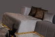 Elisha Gray Velvet Double Chaise Sectional - Gate Furniture