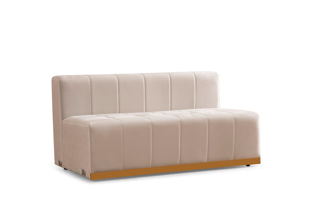 Elisha Ivory Velvet Double Chaise Sectional - Gate Furniture