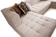 Elisha Ivory Velvet Double Chaise Sectional - Gate Furniture