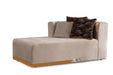 Elisha Ivory Velvet Double Chaise Sectional - Gate Furniture