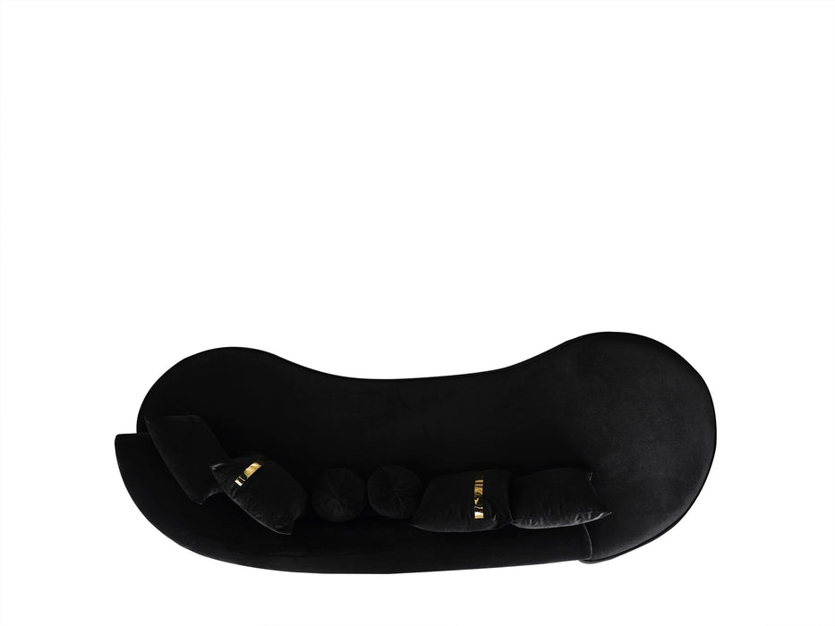 Ella Black Velvet Chaise Lounge