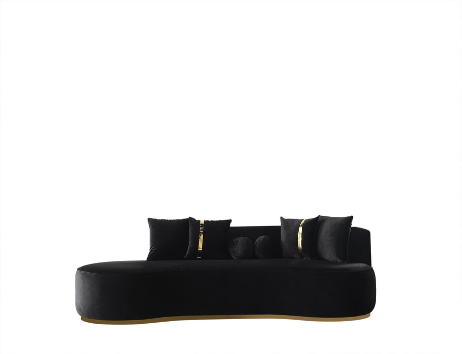 Ella Black Velvet Chaise Lounge