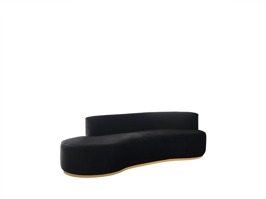 Ella Black Velvet Chaise Lounge